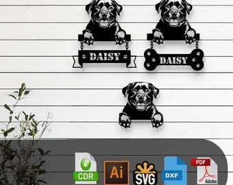 Customizable Poodle Peeking Dog Laser Cut Vector Design –SVG, DXF, Ai, Pdf Files for Glowforge, Cricut, CNC, Digital Instant Download