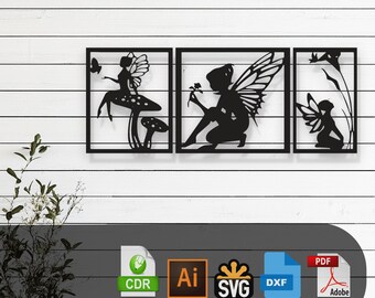 Fairy Silhouette Vector Design – Digital Instant Download - Laser