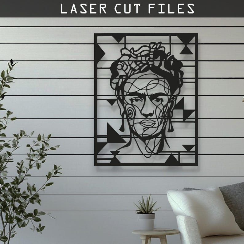 Frida Kahlo Silhouette Laser Cut Vector Design – SVG, DXF, Ai, Pdf ...