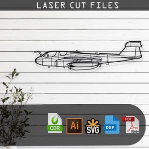 EA-6B Prowler Airplane Silhouette Laser Cut Vector Design –SVG, DXF, Ai, Pdf Files Glowforge, Cricut, Metal, Wall Decor, Digital Download