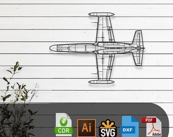 L 159  Aero Alca Airplane - Svg Dxf AI Pdf CDR EPS - Laser Cut Aviation Decor