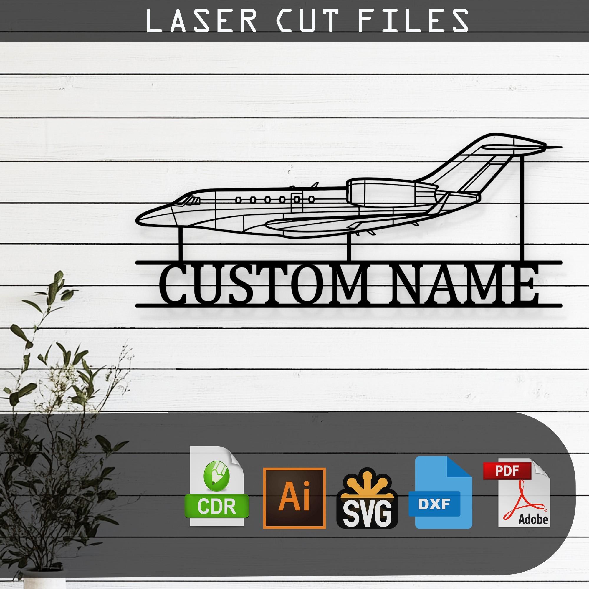 Custom Citation X Jet Airplane Silhouette - Svg Dxf AI Pdf CDR EPS