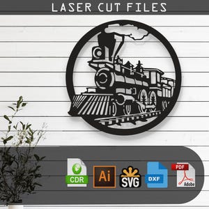 Train Laser Cut SVG/DXF File | Metal Art Wall Art, Engraving Decal, Silhouette Template | Digital Vector for Instant Download