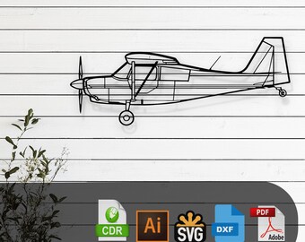 Citabria Explorer Airplane Silhouette Laser Cut Vector Design – SVG, DXF Files Glowforge, Cricut, Metal, Wall Decor, Digital Download