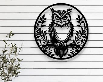 木の枝にとまるフクロウのシルエット – Glowforge、Cricut、レーザー