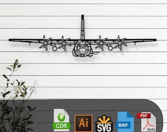 AC-130J Ghostrider Front View Silhouette Vector for Laser Cut, CNC, Glowforge, Cricut, Gunship Aircraft Art, Digital Download File
