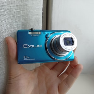 RARE Blue Casio Exilim EX-ZS20 16.1MP digital compact camera WORKing FULL Set