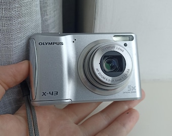 Olympus X-43 Silver 14.0MP digital compact camera WORKing FULL SET READ!