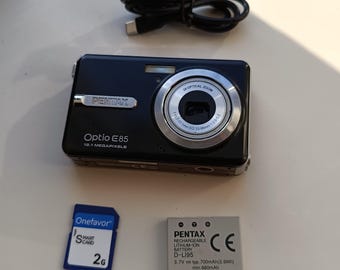 Pentax Optio E85 Black 12.1MP Digital Compact Camera Working Full