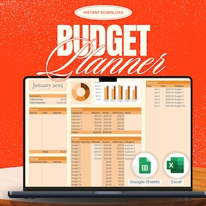 Budget Planner | Google Sheets Expense Tracker | Monthly Bill Organizer