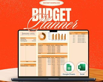 ADHD Budget Spreadsheet | Digital Finance Planner | Paycheck & Expense Tracker
