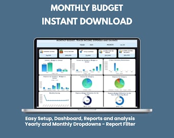 Monthly Budget, Track Income, Expenses and Savings (Excel 365 version only)