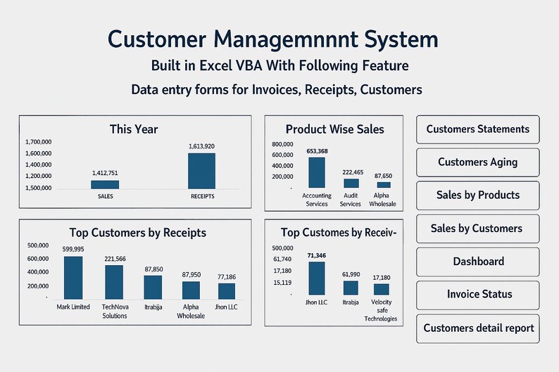 Customer Management System in MS Excel - Etsy