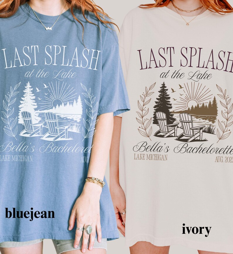 Lake Bachelorette Last Splash Shirt Camp Bach Personalized Girls Trip Camping Tshirt Bridesmaid Proposal Bridal Shower Gift Bridal Party Tee