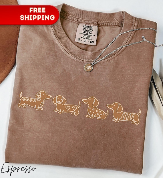 Dachshund Christmas Shirt Dachshund Gingerbread Tshirt Doxie Dad Shirt Dachshund Mom Tee Weenie Dog Shirt, Doxie Owners Gift For Dog Lovers