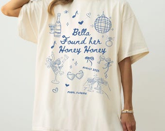 Mia Found Her Honey Honey Bachelorette Shirt Brides mama Personalized Coastal Bridal Shower Party Tshirt Something Blue Bridesmaid Proposal