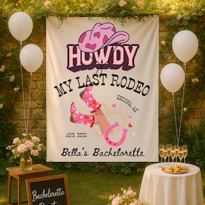 Last Rodeo Bachelorette Tapestry Cowgirl Western Country Bach Personalized Bride sign Bridal Shower Banner Bridesmaid Party Decorations