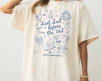 Last Sail Before The Veil Shirt Cruise Bachelorette Tshirt Nautical Bachelorette Tee for Bride and Bridesmaids Comfort Colors