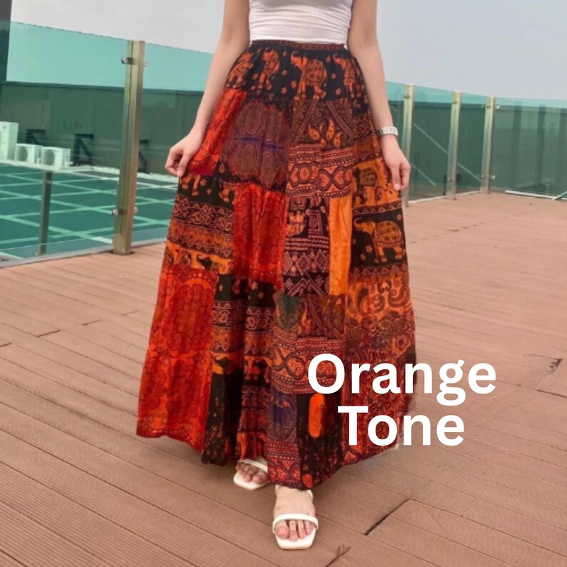 Bohemian Elephant Print Skirt,indian Hippie Style,soft Spun Fabric ...