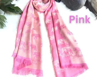 Sciarpa di seta thailandese a forma di elefante, scialle in misto seta di alta qualità, elegante scialle in pashmina, regalo tradizionale thailandese, tessuto morbido e lussuoso