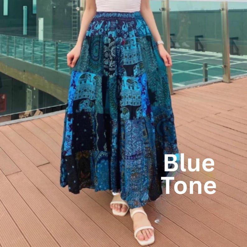 Bohemian Elephant Print Skirt,indian Hippie Style,soft Spun Fabric ...