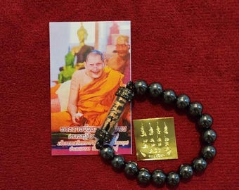 Leklai Wealth Bracelet, Rich Millionaire Talisman Bracelet, Wealth Attraction Charm, Thai Buddhist Amulet, Luang Pu Sila Blessing