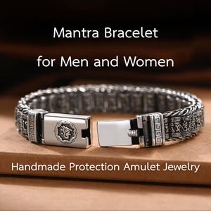 Mantra Bracelet for Men and Women – Handmade Protection Amulet Jewelry, Thai Spiritual Talisman Gift, strength, fortune, mindfulness.
