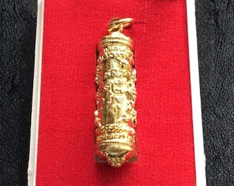 Takrud Ragmaew Maha Larp Thai Amulet Gold Plated | Wealth Luck Charm | Blessed Thai Buddhist Talisman