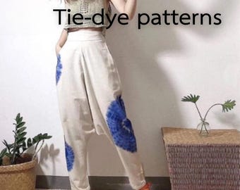 Handmade Hmong Cotton Harem Pants,Thai Tribal Unisex Boho Clothing,Free Size, Festival, Yoga, Lounge ,Pants, Handmade in Thailand