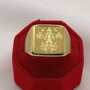 Thai Amulet Ring – Thao Wessuwan,God of Wealth & Protection,Lucky charm ring,Riches and protection ring,Unisex Antique Ring | Free Shipping