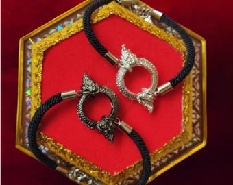 Sacred Naga Loop Bracelet,Buang Nakabat Wealth Amulet,Infinity Snake Biting Tail Talisman,Thai Spiritual Jewelry for Luck,Protect,Prosperity
