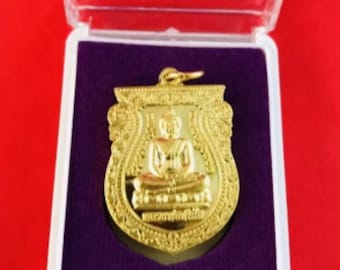 Luang Por Tanjai “Setthi 5 Wealth” Amulet | Wat Phra That Doi Kham Chiang Mai 2020 | Gold Plated | Lucky Wealth Thai Amulet