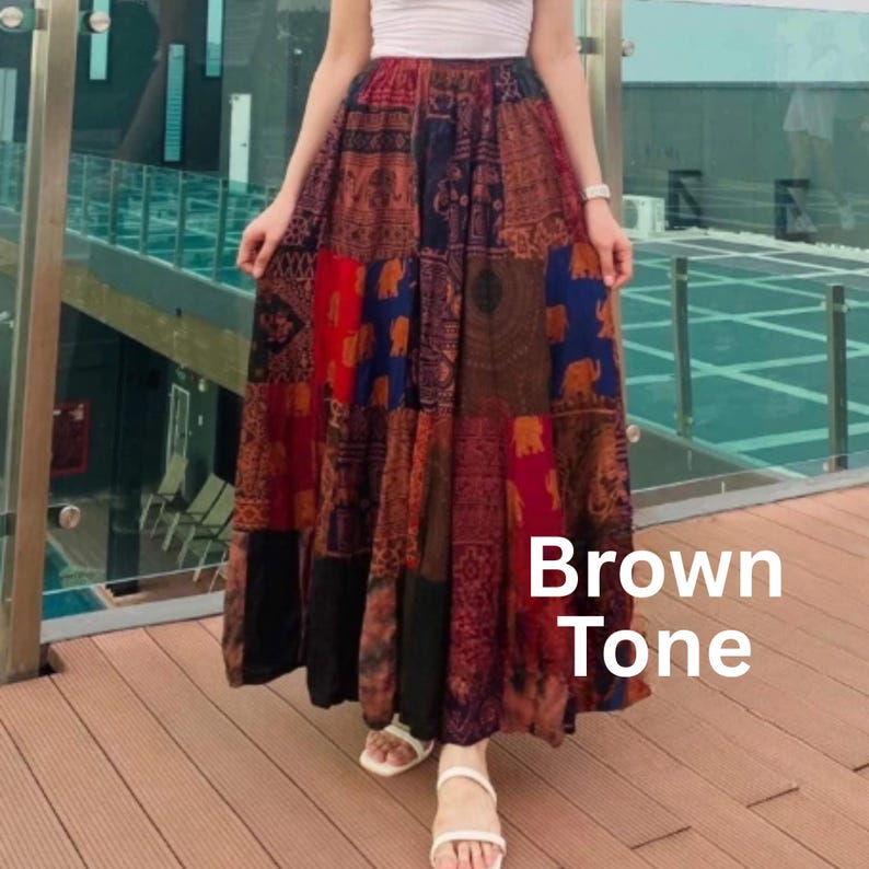 Bohemian Elephant Print Skirt,indian Hippie Style,soft Spun Fabric ...