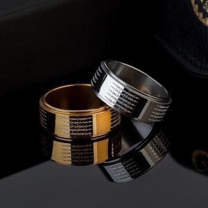 5-Linien-Yant-Schutzring, drehbarer thailändischer Amulettring, lasergeätzte Anziehungskraft für Reichtum und Glück, Heiliges Sak Yant Design, Unisex-Ring Bild 3