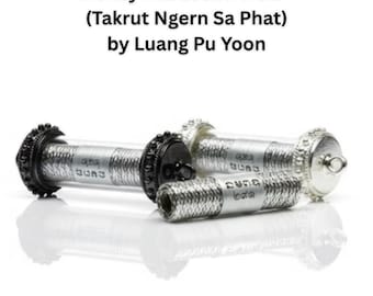 Silver Takrut Money Attraction Amulet No.6 | Thai Wealth Talisman | Prosperity Lucky Charm | Blessed by Luang Pu Yoon | Buddhist Pendant