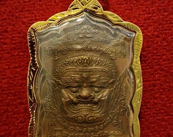 Thai Amulet Pendant, Maha Rach Phra Pirab Amulet, 24K Nano Gold Waterproof Pendant, Thai Blessed Talisman for protection from Evils & Luck