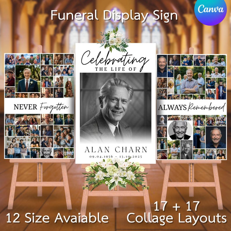 Funeral Welcome Sign Template- Celebration of Life Decoration, Large ...