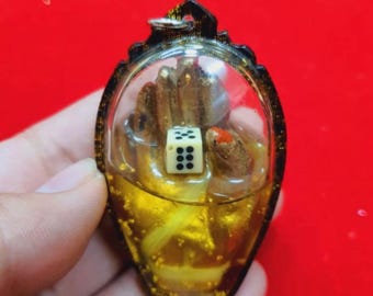 Khmer Spirit Lucky Hand Amulet – Gambling Luck Charm, Wealth Attraction Talisman, Thai Occult Lucky Charm