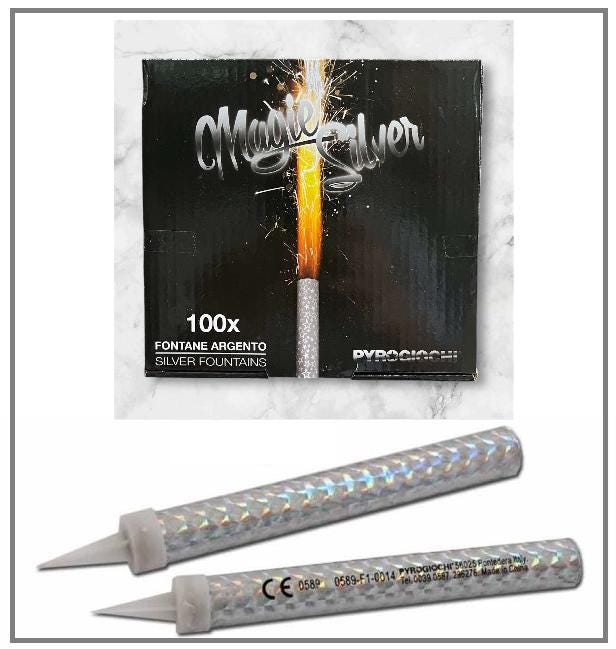 The 100 Candles Fountains Bengal Cakes Silver