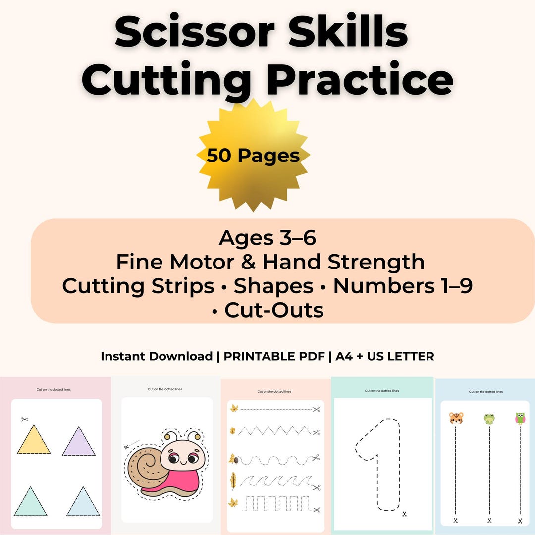 Scissor Skills Cutting Practice Printable | Fine Motor Worksheet