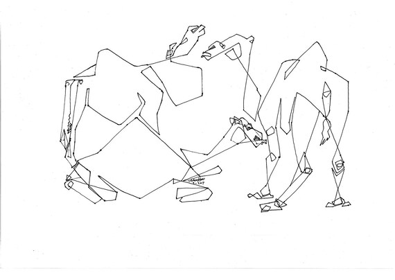 Repos Des Chameaux Désert Arabe Dessin Au Trait Moyen Orient