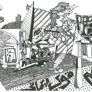 8.5x11 Original,Malibu,City Of Malibu,Modern Arab Art,Cafe,Black And White,Los Angeles,On Location Drawing,Graphic Illustration,Line Drawing