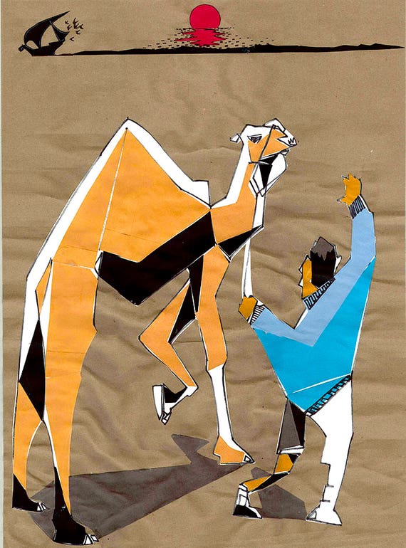 18 X 24 In Original Kamele Arabische Wuste Naher Osten Etsy