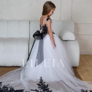 Black & White Flower girl dress,  Black toddler dress, Party girl dress, Dress for photoshoot