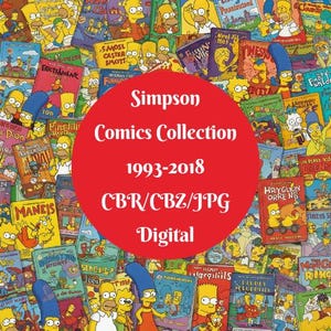Simpson Comics Collection 1993-2018, 6GB Mega Comics Bundle, Funny Comics, Novels Bundle, Graphics Collection,Comic Stories