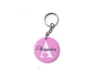 Personalized Cow Print Keychain, Custom Name Initial Bag Charm, Trendy Animal Print Keyring