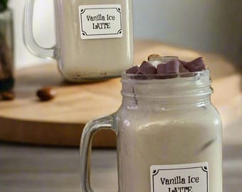 Handmade Coffee Latte Candle: Scented Soy Wax, Coffee Lover Gift