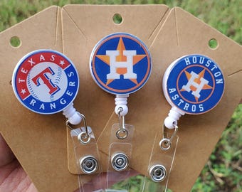 Texas Baseball Team Retractable ID Badge Reels