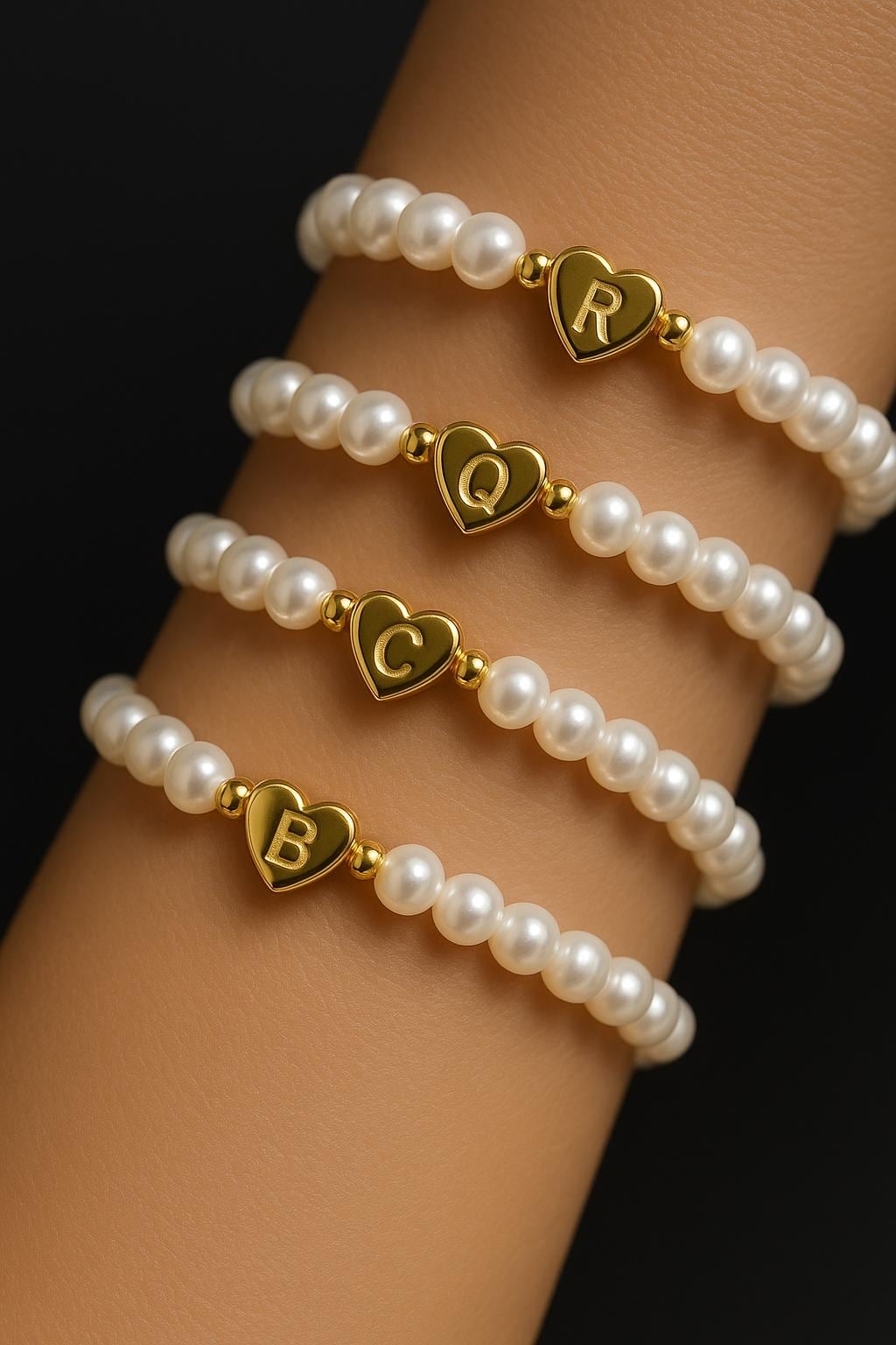 Heart Pearl Bracelet - Etsy