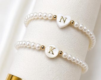 Bridesmaid Bracelet with Initial, Personalized Bridesmaids Jewelry, Custom Letter Bracelet, Wedding Day Favor, Bridal Party Gift